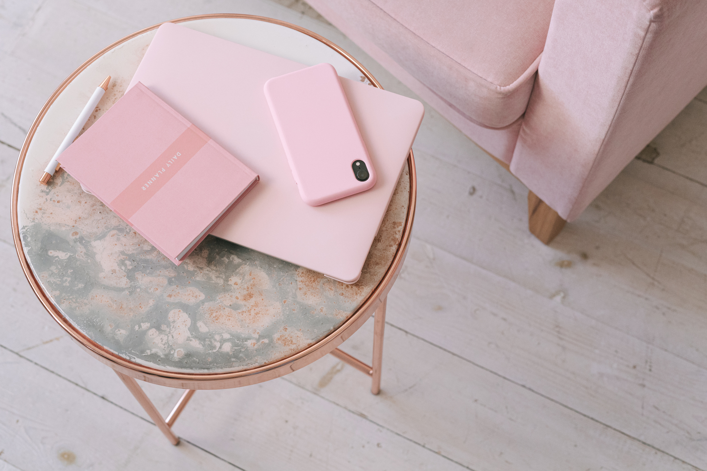 Laptop and Iphone with Pink Cases